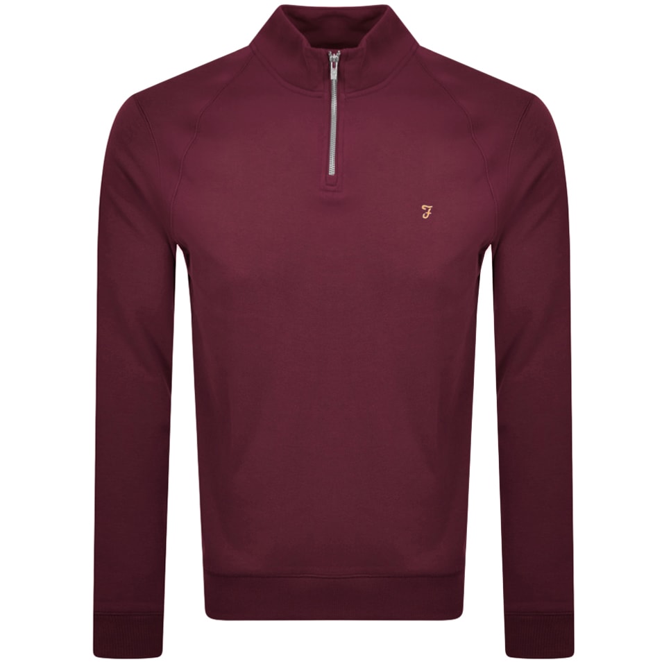 Alternative Image for ProductFarah Vintage Jim Half Zip Sweatshirt Red1